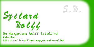 szilard wolff business card